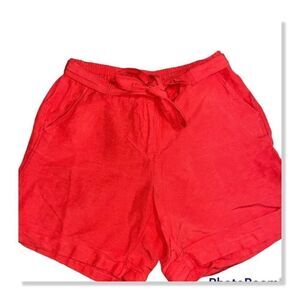 NEW! Lane Bryant Linen-Blend Belted Shorts - size 22/24 in Red-Orange